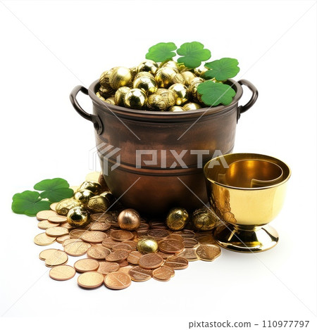 Composition for St. Patrick's Day isolated on white background Composition for St. Patrick's Day isolated on white background 110977797