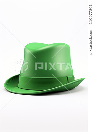 Green hat isolated on white background. St. Patrick's Day concept. Green hat isolated on white background. St. Patrick's Day concept. 110977801
