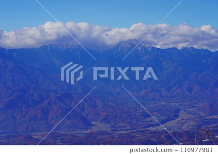 從知賀嶽山頂看凱駒岳、朝代峰、能古垣山 從知賀嶽山頂看凱駒岳、朝代峰、能古垣山 110977981