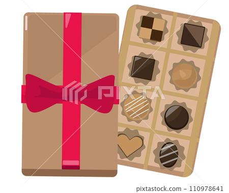 Valentine's chocolate gift box. Chocolate gift box. gift. vector illustration Valentine's chocolate gift box. Chocolate gift box. gift. vector illustration 110978641