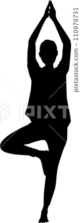 balancing woman silhouette 110978731