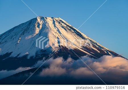 Mt.Fuji summit and spectacular view at dusk Mt.Fuji summit and spectacular view at dusk 110979316