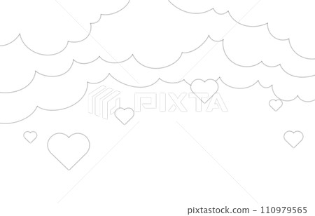 Heart Love paper cut Cloud white frame Valentine's Day and anniversary Heart Love paper cut Cloud white frame Valentine's Day and anniversary 110979565