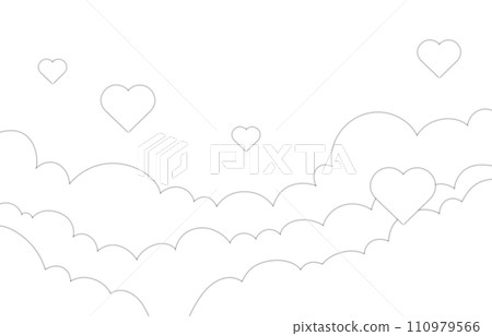Heart Love paper cut Cloud white frame Valentine's Day and anniversary Heart Love paper cut Cloud white frame Valentine's Day and anniversary 110979566