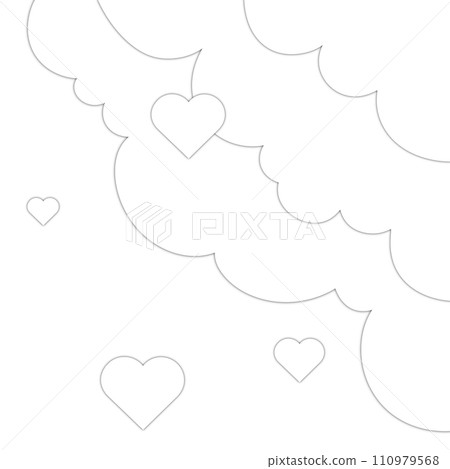 Heart Love paper cut Cloud white frame Valentine's Day and anniversary Heart Love paper cut Cloud white frame Valentine's Day and anniversary 110979568