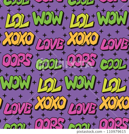 90s style seamless pattern with graffiti words 90s style seamless pattern with graffiti words 110979615