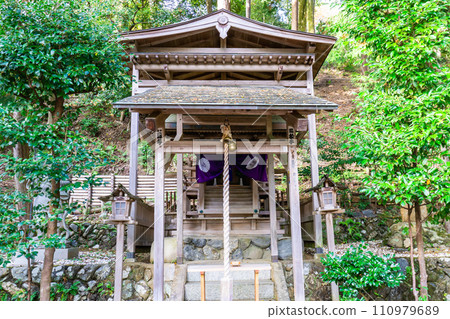 Main shrine of Mikami Shrine (God of Hair) in Yamatabuchiyamacho, Saga Kokura, Ukyo Ward, Kyoto City Main shrine of Mikami Shrine (God of Hair) in Yamatabuchiyamacho, Saga Kokura, Ukyo Ward, Kyoto City 110979689