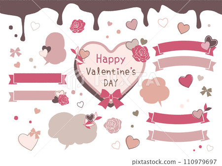 Cute valentine illustration material 110979697