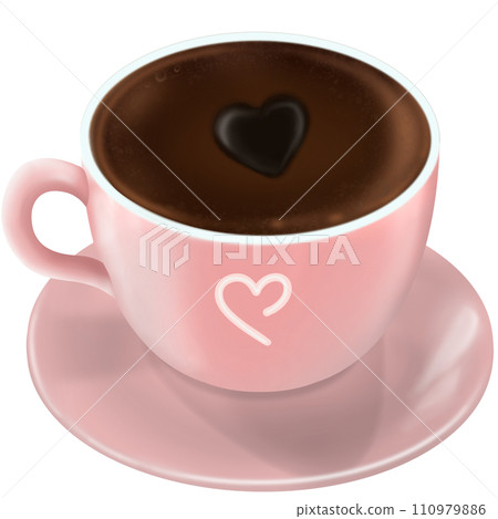 cup of coffee with hearts, black coffee 110979886