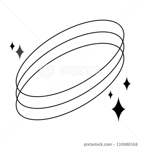 Modern minimalist aesthetic line elements on fluid gradient background, trendy linear frames with stars, geometric forms. Arch frame with sparkles for social media, simple decorative border vector set 110980168