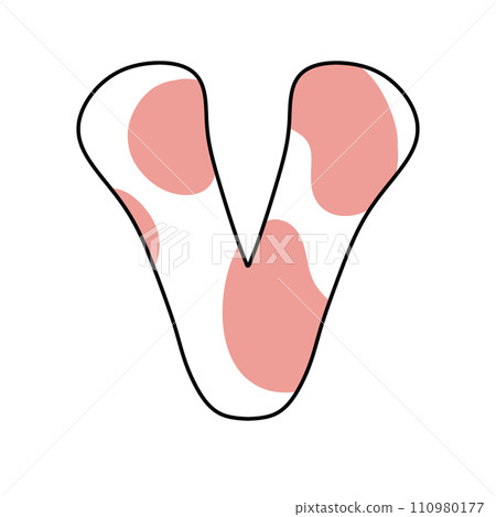 pink Cow skin alphabet letter animal farm  110980177