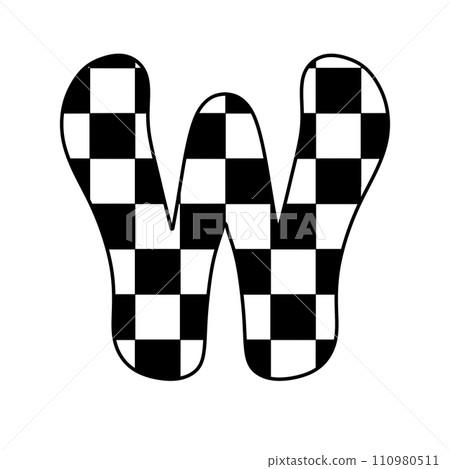 alphabet letter checkered typography y2k groovy retro  110980511