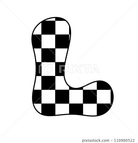 alphabet letter checkered typography y2k groovy retro  110980522