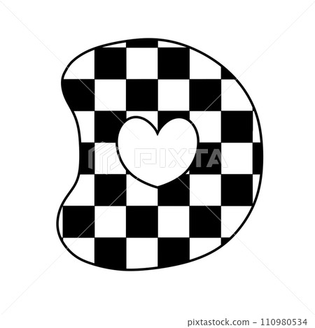 alphabet letter checkered typography y2k groovy retro  110980534
