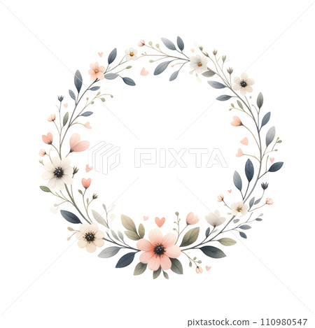 floral wreath with flowers 110980547
