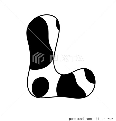Cow spots letter Cow skin monogram Farm animal alphabet Cow spots letter Cow skin monogram Farm animal alphabet 110980606