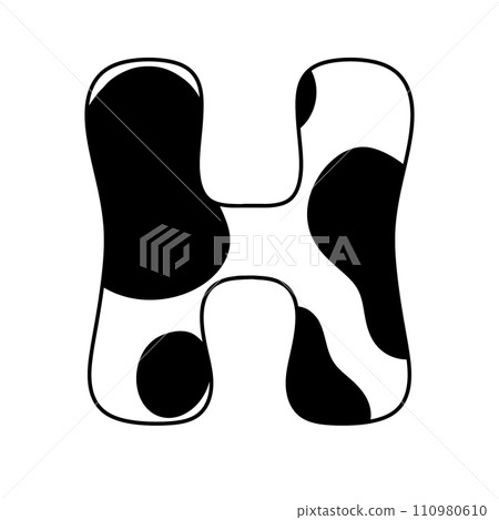 Cow spots letter Cow skin monogram Farm animal alphabet 110980610