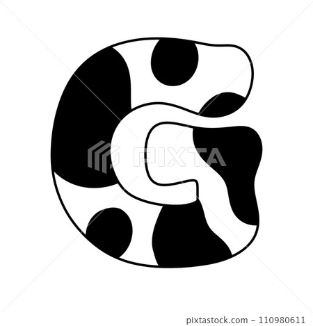 Cow spots letter Cow skin monogram Farm animal alphabet 110980611