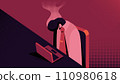 Burned Out at Work, Businessman with a Head like a Matchstick Burns out Flat Vector Illustration Concept 110980618