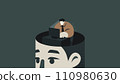 Working in Mind, Businessman working in his own Head Flat Vector Illustration Concept 110980630