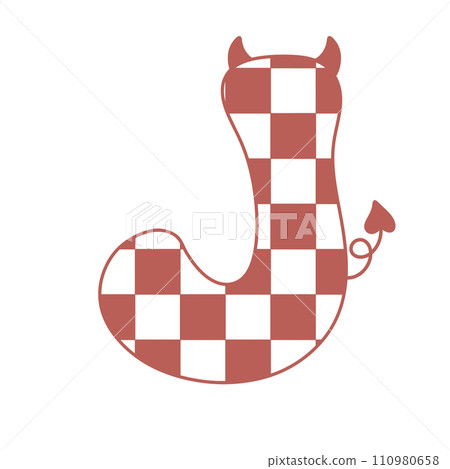 letter devil horn demon evil typeface alphabet checkered horror typography y2k monster groovy retro pink halloween and valentine 110980658
