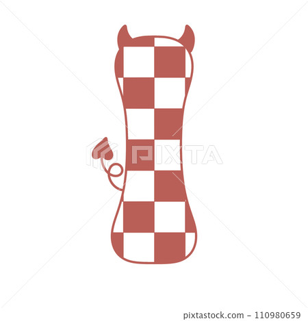 letter devil horn demon evil typeface alphabet checkered horror typography y2k monster groovy retro pink halloween and valentine 110980659