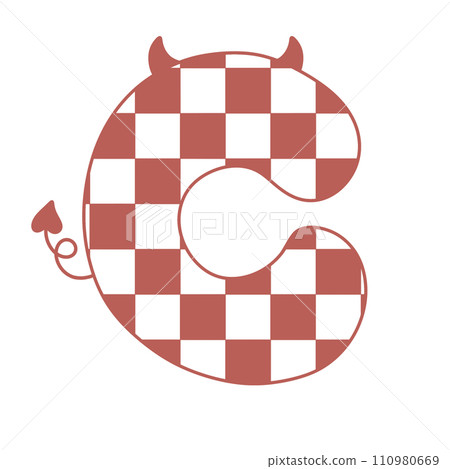 letter devil horn demon evil typeface alphabet checkered horror typography y2k monster groovy retro pink halloween and valentine 110980669