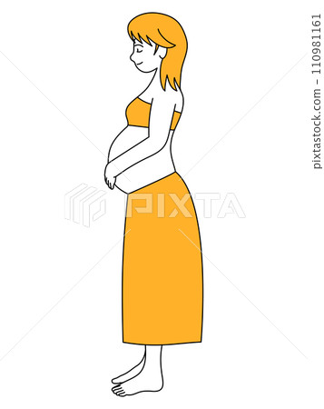 孕婦用手托著她的大肚子 孕婦用手托著她的大肚子 110981161