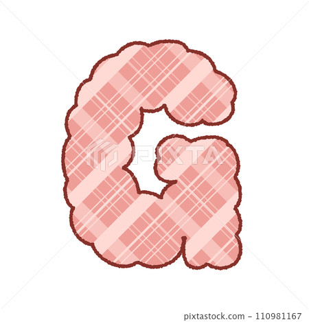 Pink Plaid valentine alphabet bubble letter 110981167