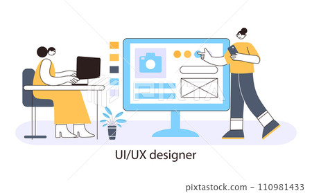 Ux designer concept of website designer, app 110981433
