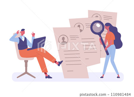 Job search concept. Vector of search work for business 110981484