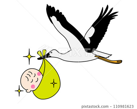 鸛抱著嬰兒 110981623