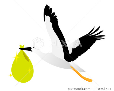 鸛抱著嬰兒 110981625