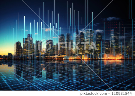 Communications network of big city Communications network of big city 110981844