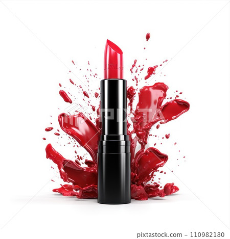 Lipsticks and lipstick smear isolated on white background 110982180