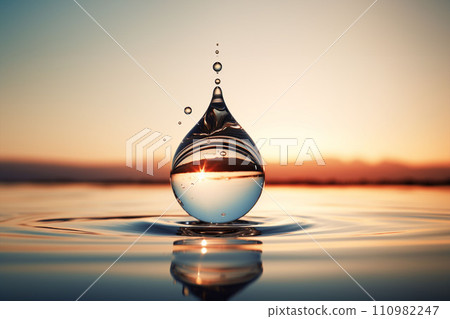 水滴落在水面上 110982247