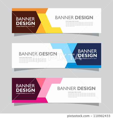 Vector set of landscape banner background design concept. Web background business layout template 110982433