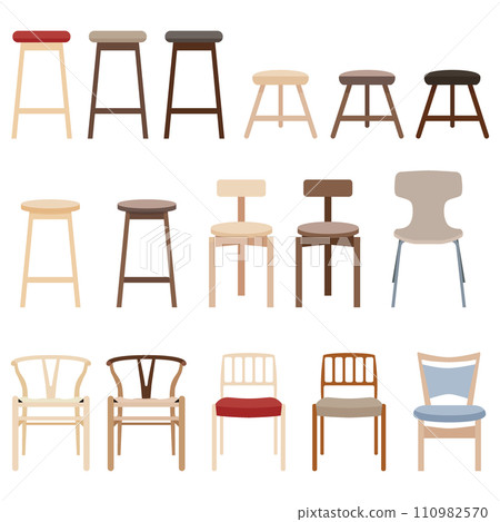 Scandinavian style fashionable chair illustration vector Scandinavian style fashionable chair illustration vector 110982570