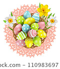 Vector Easter Concept with Lace Napkin 110983697