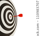Vector Red Dart with Target 110983707