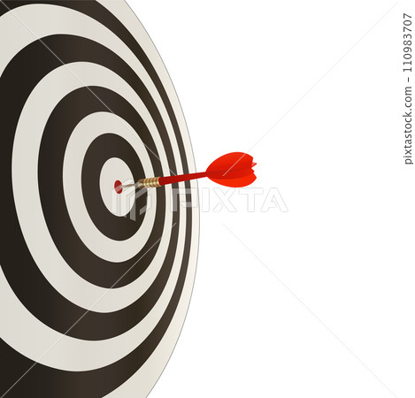 Vector Red Dart with Target 110983707