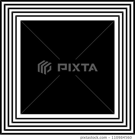 Geometric Square Picture Frame. Black and White Background. Vector Art. Geometric Square Picture Frame. Black and White Background. Vector Art. 110984560