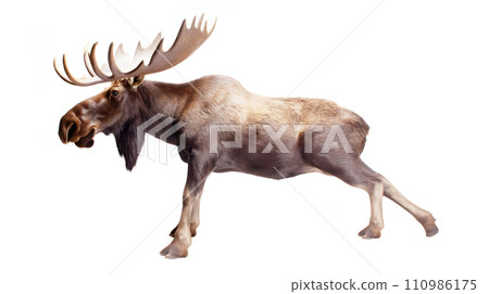 Elk on white background 110986175