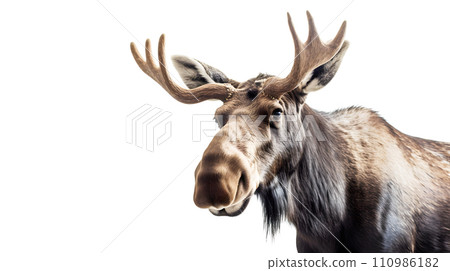 白色背景上的麋鹿 白色背景上的麋鹿 110986182