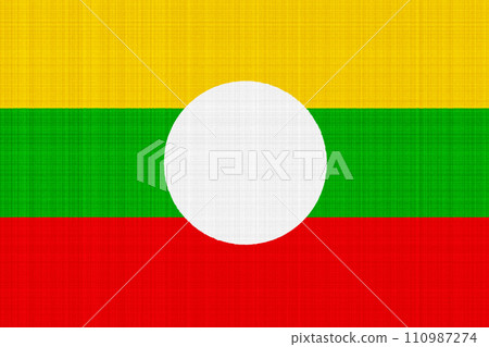 Flag of Shan State on a textured background. Concept collage. Flag of Shan State on a textured background. Concept collage. 110987274