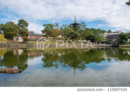 南都八景:從猿澤池看興福寺五層塔 南都八景:從猿澤池看興福寺五層塔 110987420