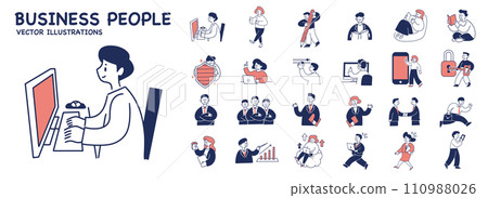 人物商務時尚插畫素材 110988026
