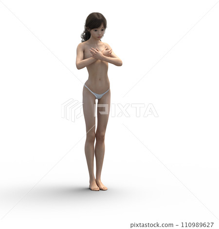 Woman in underwear perming 3D CG illustration material Woman in underwear perming 3D CG illustration material 110989627