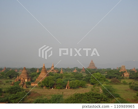 View from Shwesandawpaya, Myanmar, Bagan 110989965