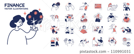 Person business fashionable illustration material 110991031